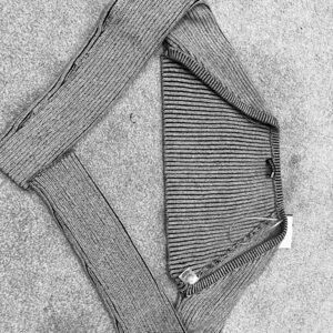 Gray Ribbed Knit Sweater